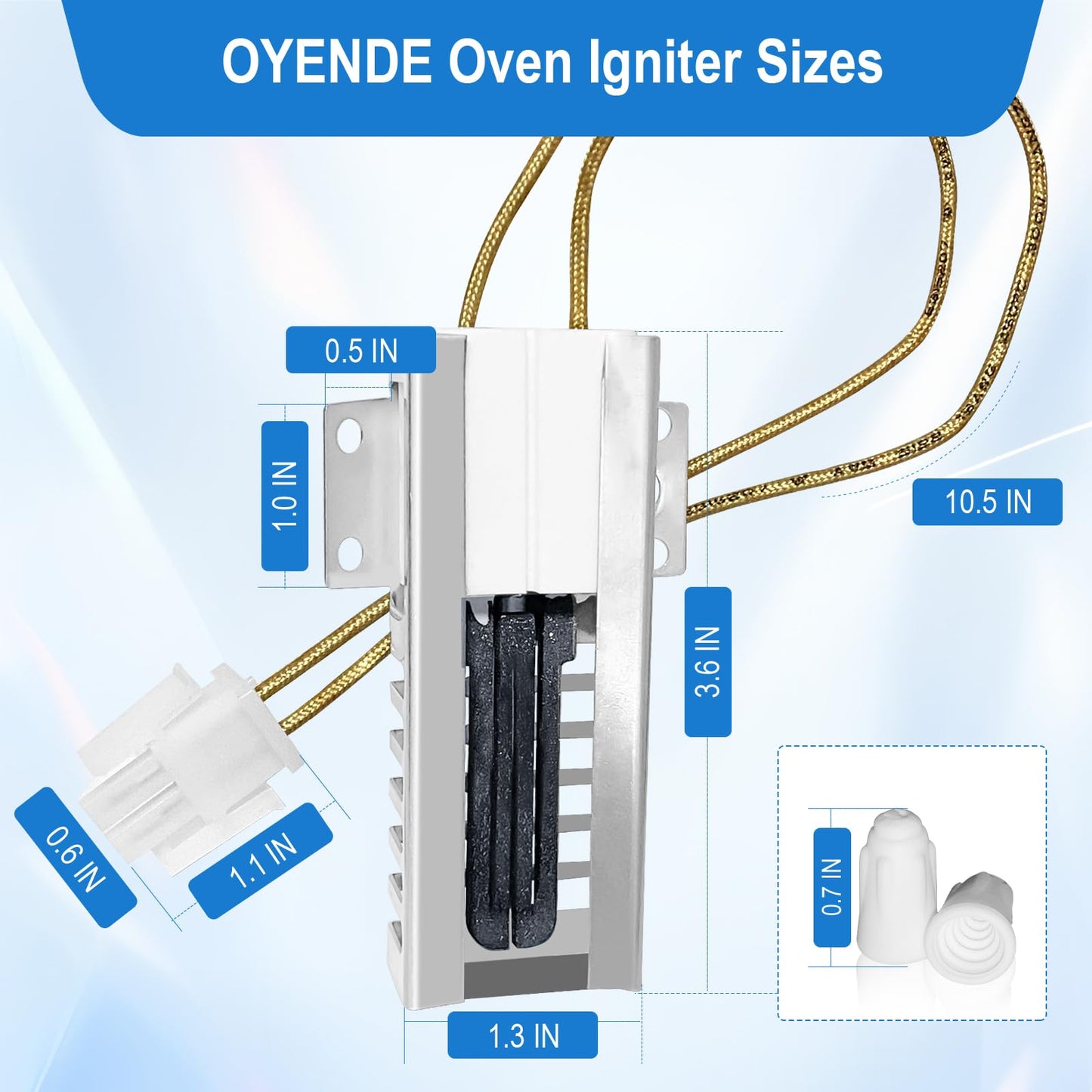WB13K21 Oven Igniter for Gas Stove,Oven Igniter, for G-E Frigid-aire Hotp-oint Kenm-ore Sams-ung Gas Oven Igniter 5303935066,WB13K0021,WB13T10045,WB13K10026,Replace DG94-00520A Norton 501a,AP2020569.