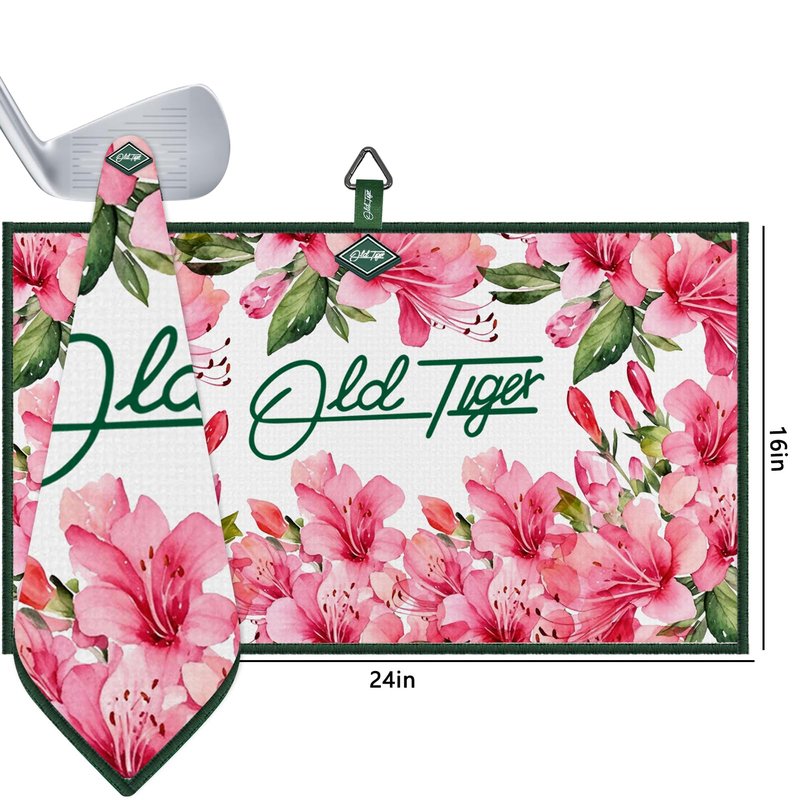 Swig Sip Premium Magnetic Golf Towel - Fast Drying, Easy Clean, Soft Waffle Weave Towel for Men & Women - 18x18inches,with Magnet for Golf Carts & Clubs - Ideal for Golfers (Flowers, 16 * 24 inches)