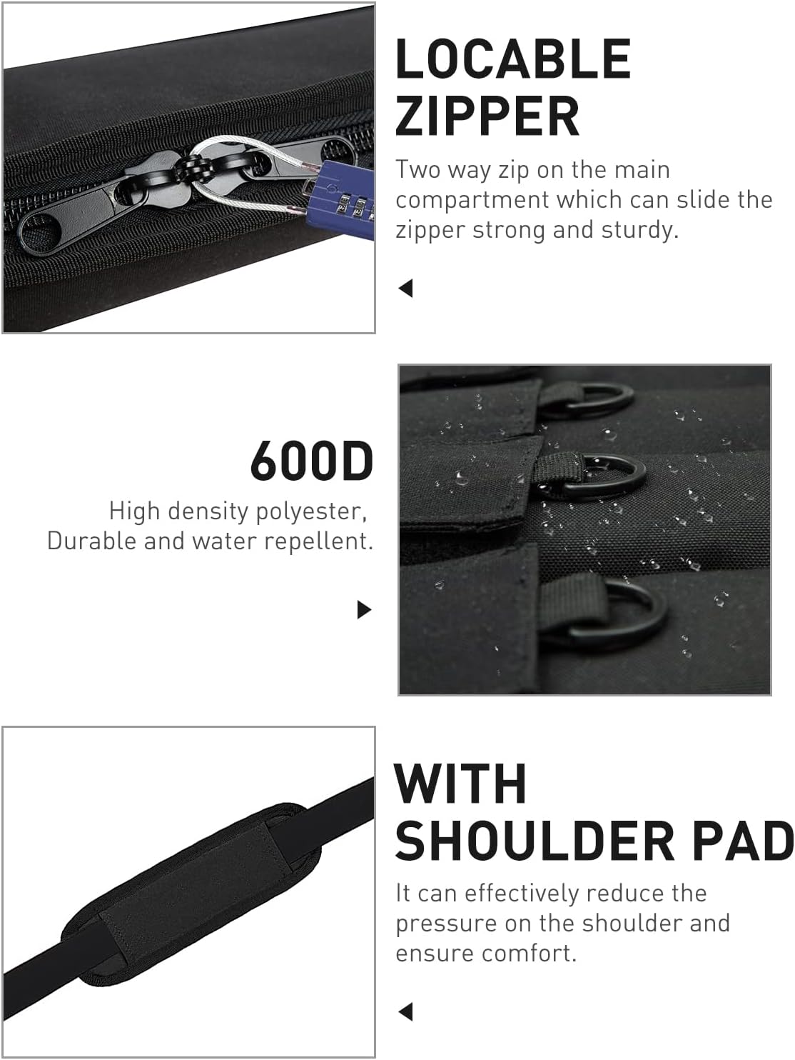 Soft Rifle Case by Scoped Range - Heavy Duty Gun Bag with 5 Pouches for Hunting | 34 Inch Black