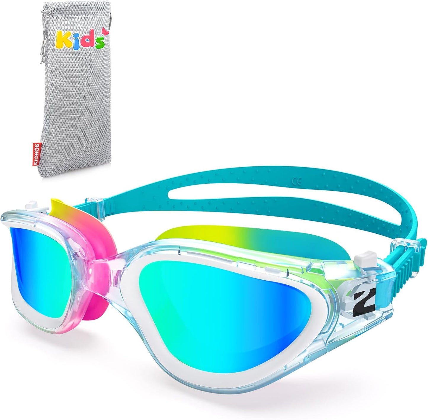 ZIONOR Kids Swim Goggles - G1MINI MIX Polarized, Anti-Fog, No Leaking Design | Ages 6-14