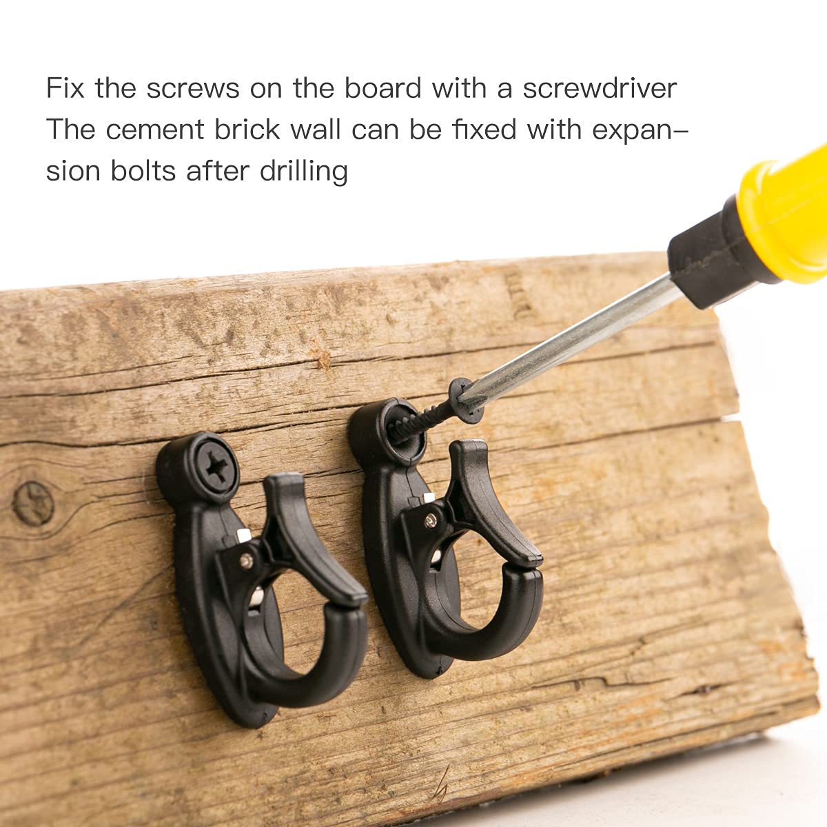 Elrswy 40Pack,Light Hanger Hooks,String Light Hooks,Screw-in Hooks for Hanging String Lights and Wire,Plants,Wind Chimes,Plastic,Black, Wall, Hooks-SQ-01