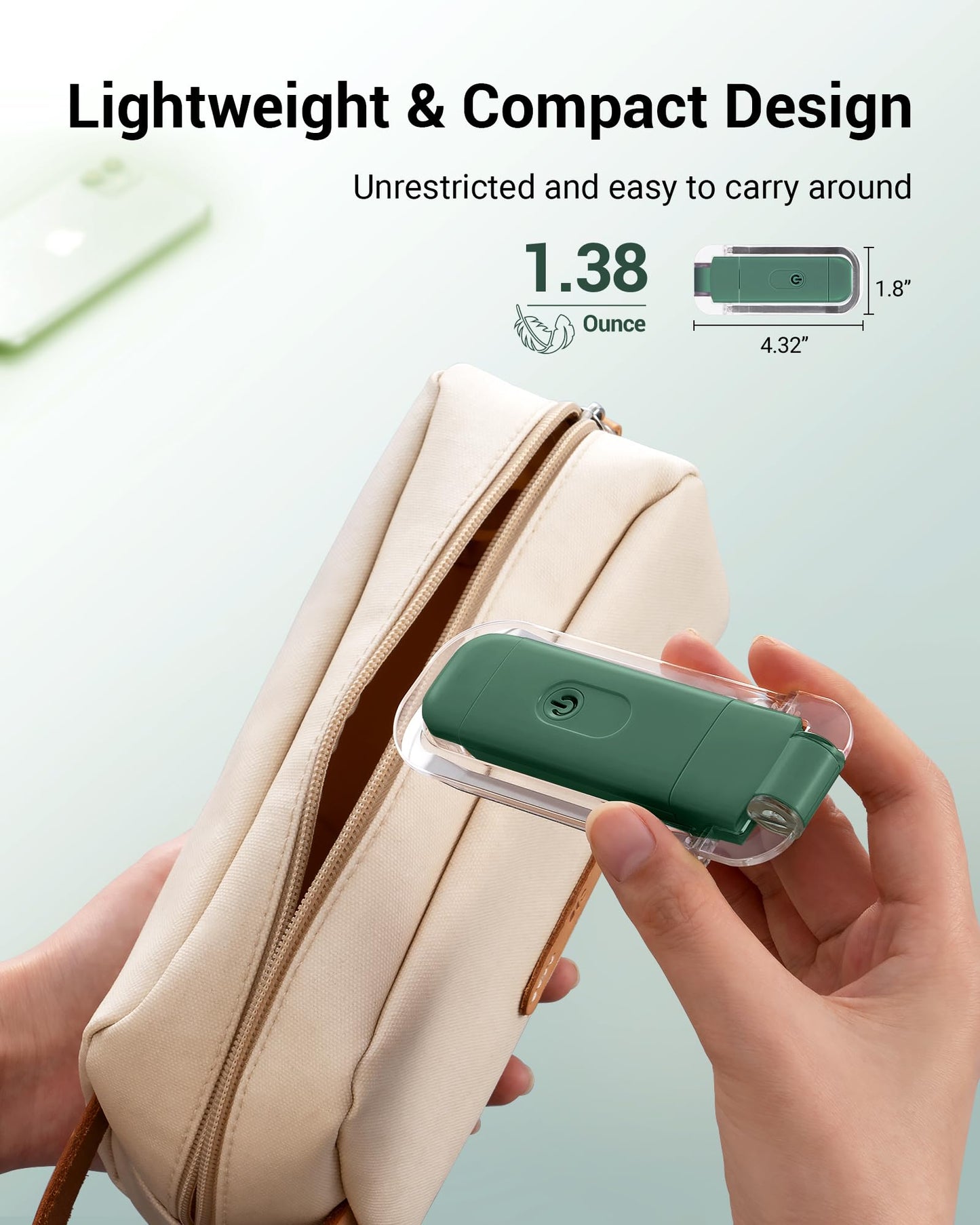 DEWENWILS USB Rechargeable Book Reading Light, LED Clip on Booklight Flexible Reading Lights in Bed, Car at Night, 4 Brightness Adjustable, Perfect for Bookworms, Kids (Dark Green)