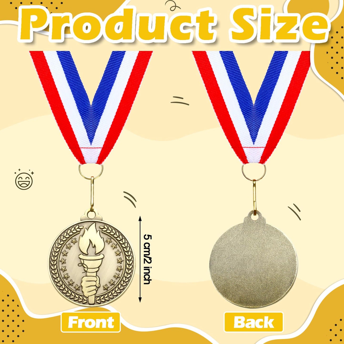 Remuuly 30 Pcs Gold Medals Bulk 2'' Basketball Soccer Baseball Volleyball Football Lacrosse Kickball Cheer Bowling Trophy Medals for Awards for Sports Participation Winner Gift(Gold,Torch)