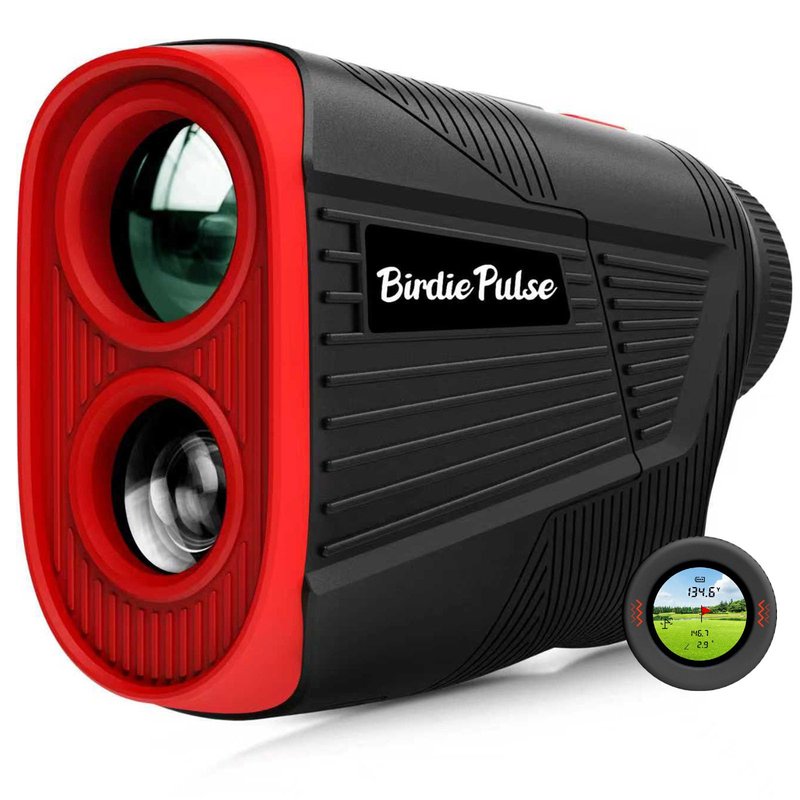 BirdiePulse Golf Rangefinder with Slope & Magnet，1300 Yards Range Finder for Golf，Flag Locking Vibration，6-6.5X Magnification & HD LCD，Rechargeable Golf Range Finder，Black