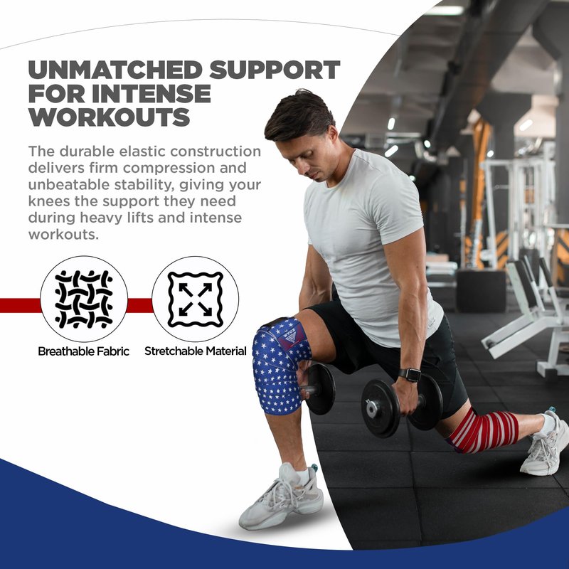 WYOX Knee Wraps (Pair) with Strap for Squats, Weightlifting, Powerlifting, Leg Press, and Cross Training - Flexible 72" Knee Wraps for Squatting - For Men & Women