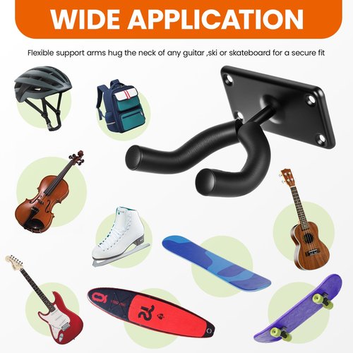 HNYYZL Skateboard Hanger,4Pcs Skateboard Hooks for Wall Longboard Wall Mount,for Electric Skateboard, Guitar,Ukulele