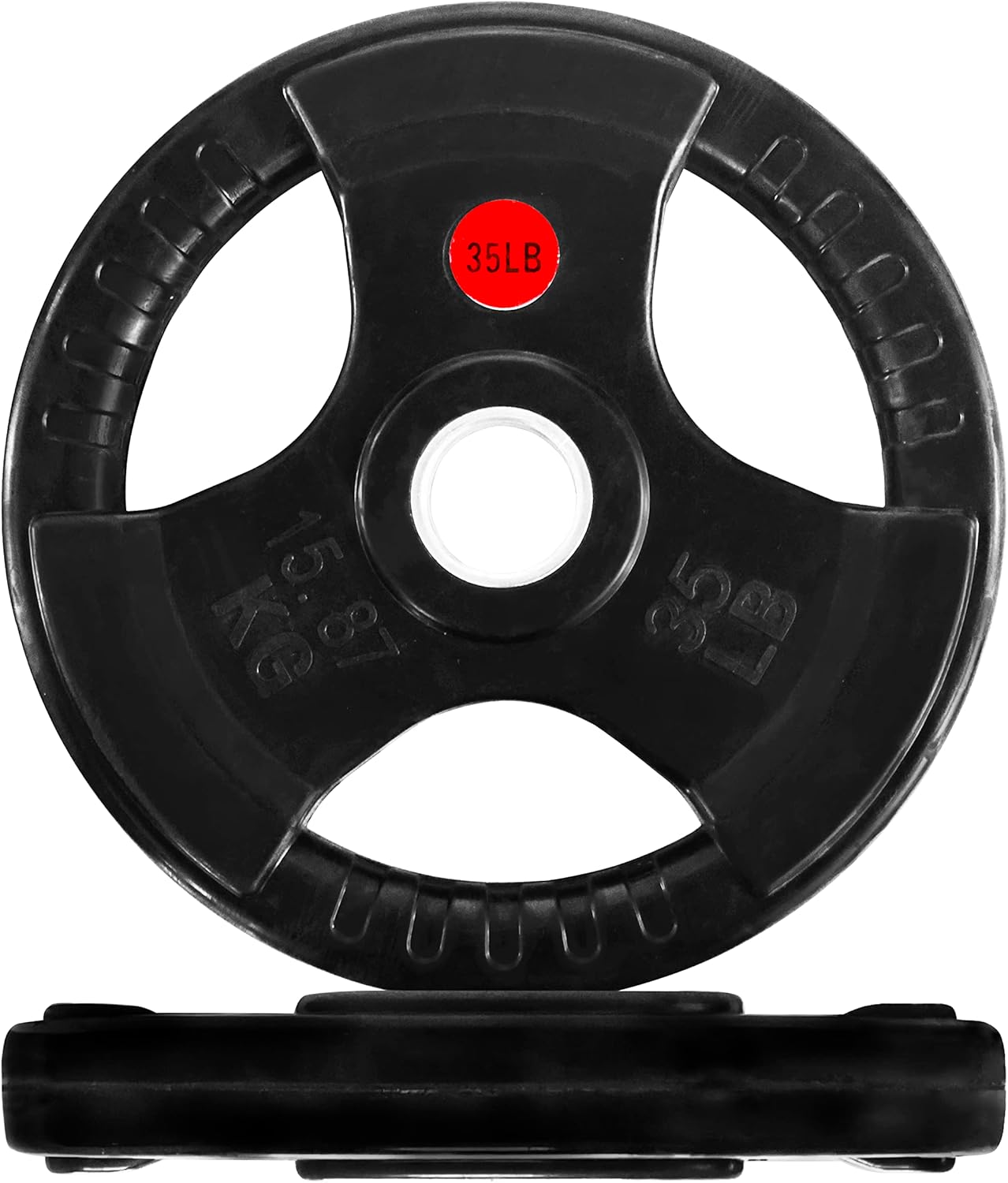 Signature Fitness Olympic Weight Plates - 2-Inch Cast Iron for Strength Training | 35LB Pair