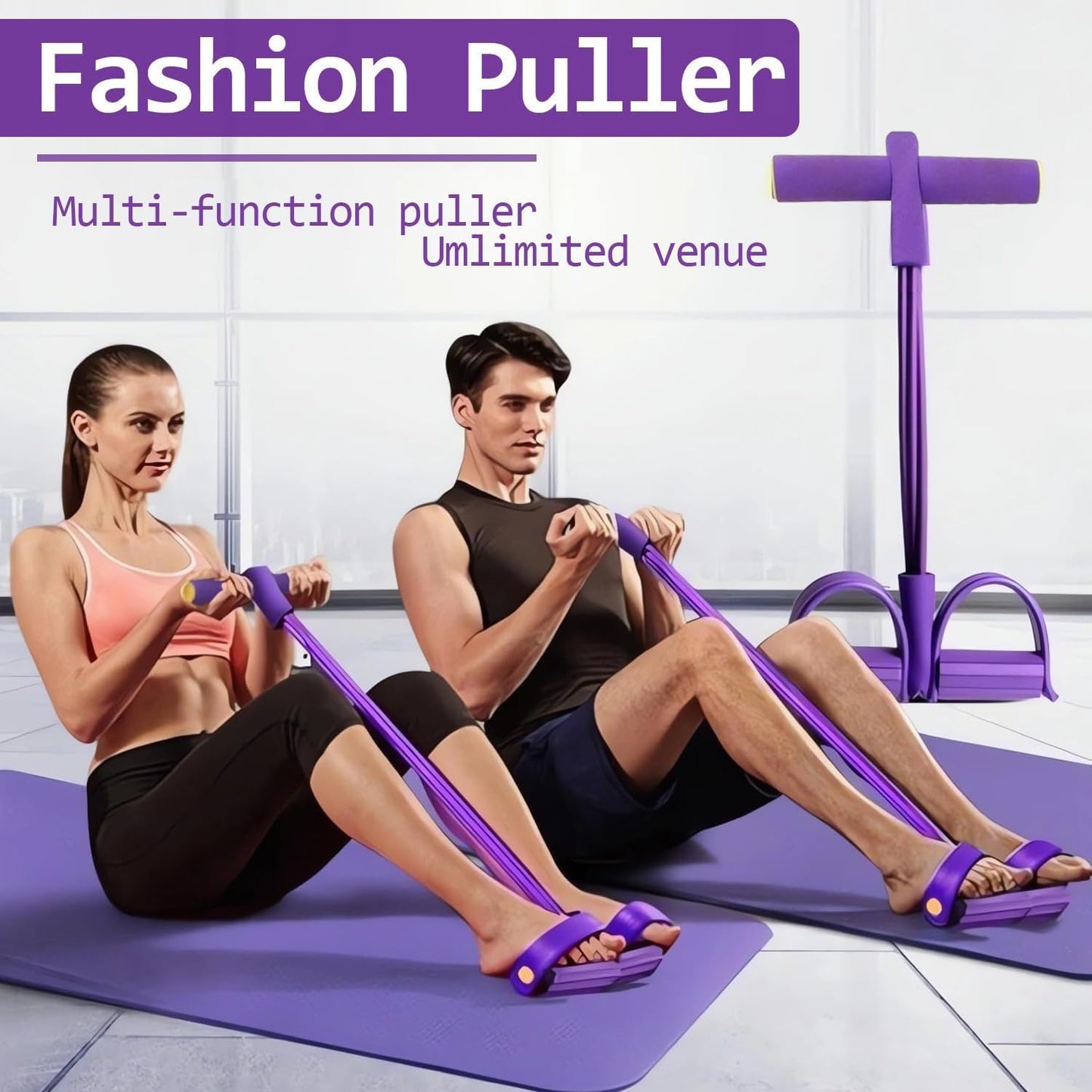 Skiennix Fitness Resistance Bands - 6 Tube Pedal Ankle Puller for Enhanced AB Training | 2025 Upgrade