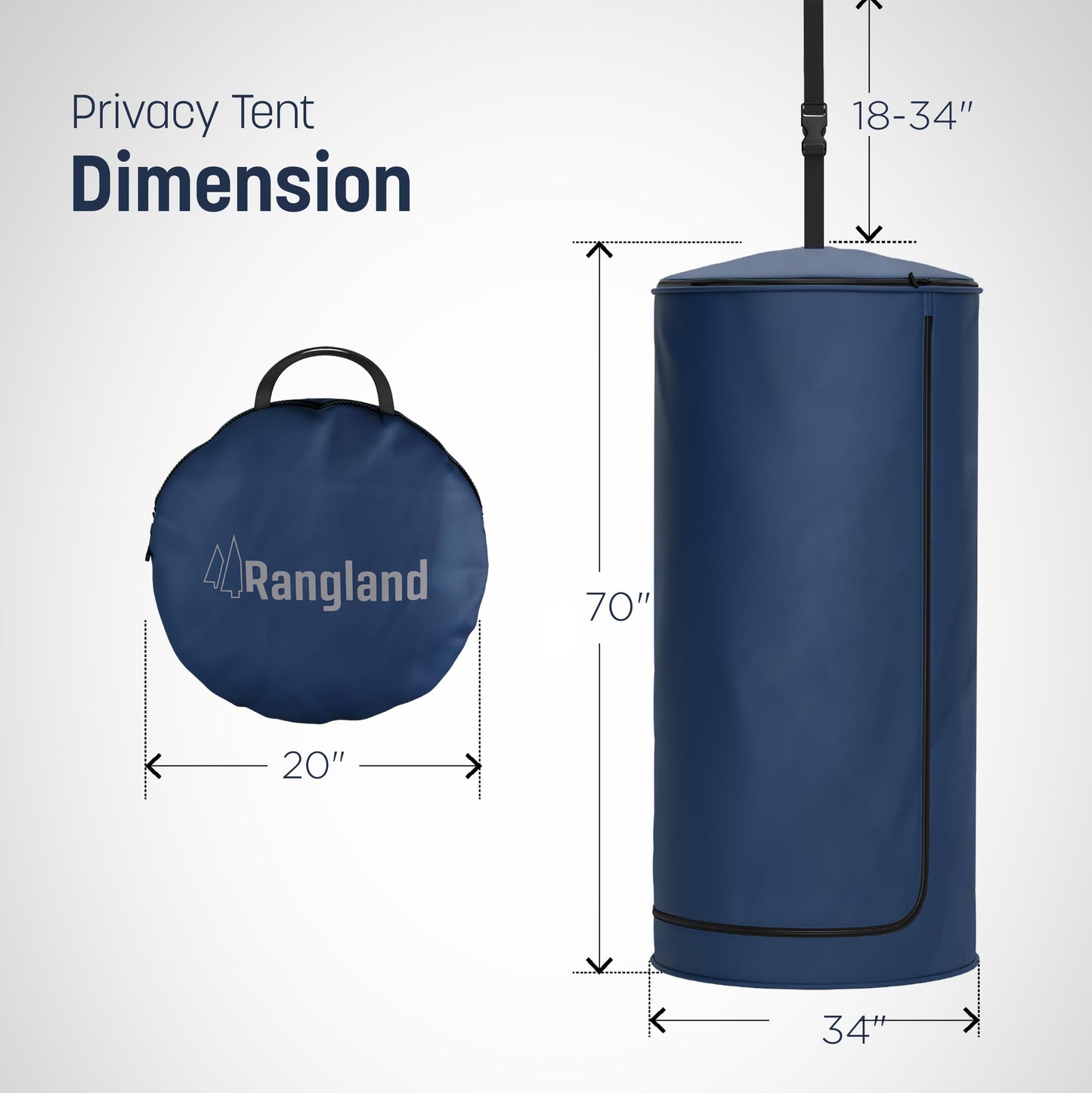 Rangland Instant Changing Tent for SUV Trunk, Easy Pop-Up Privacy Shelter with Liftgate Suction Pod - Portable Dressing Room for Beach, Outdoor Camping Shower, Toilet (Carry-Bag Included), Blue