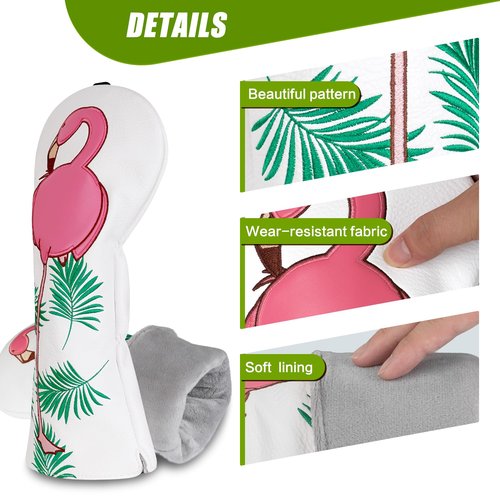 Craftsman Golf Flamingo White Golf Hybrids Headcover Rescue Cover