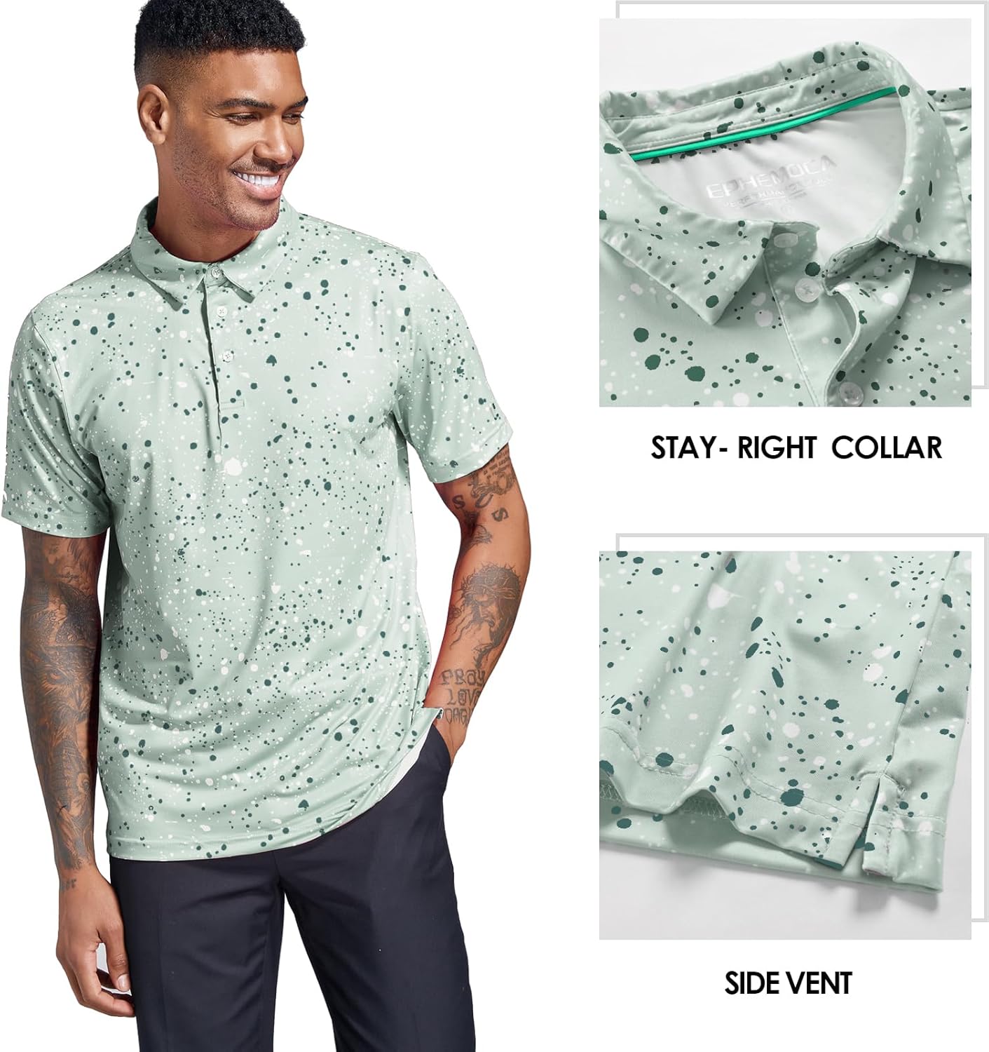 Regine Switzerland Golf Shirt - Men's Dry Fit Performance Polo with Moisture-Wicking | Short Sleeve Print