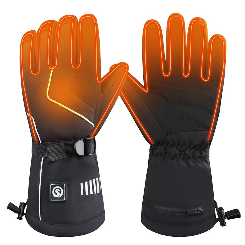 SNOWYES Heated Ski Gloves for Men & Women, 4000mAh Rechargeable Electric Gloves, Waterproof Windproof Touchscreen Winter Hand Warmers for Skiing, Hiking, Cycling & Camping
