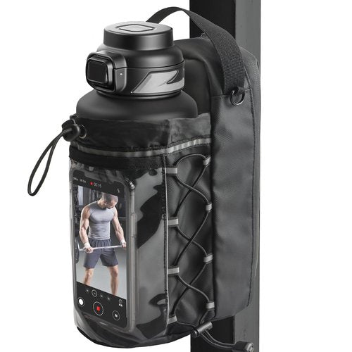 TAEYONK Magnetic Gym Bag for Men Women, Magnetic Gym Water Bottle Bag/Holder with Clear Phone Pouch, Built-in 5 Magnets, Fitness Gym Gifts, Gym Accessories