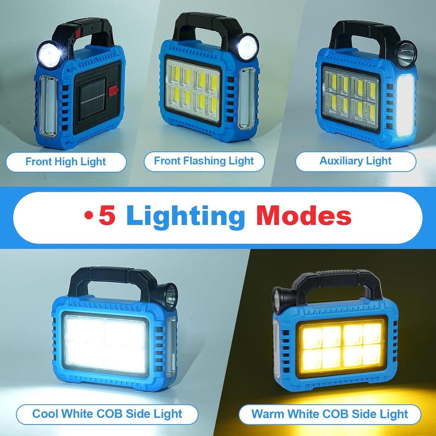 TANSOREN Solar Lanterns - 4 Pack LED Camping Lights | Rechargeable Emergency Flashlights for Survival Kits