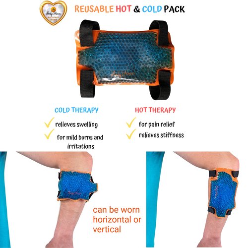 BodyMoves Tennis Elbow Brace (2pcs) plus hot and cold ice pack Support Gear for Sports Daily Use to Reduce Joint Pain and Treat Tendonitis Bursitis, Basketball Golfers elbow, gym