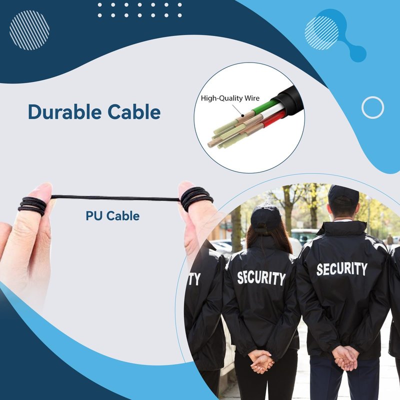Retevis Surveillance Earpiece, Coiled Cord, for H-777 RT22 RT68 RT21 RT68H, Compatible with Pxton, Baofeng, Kenwood Walkie Talkie, Sports Games, Event Security Walkie Talkie Earpiece with Mic(10 Pack)