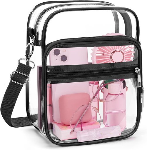 Blvornl Clear Crossbody Bag - Adjustable Shoulder Strap | Stadium Approved PVC Messenger Bag
