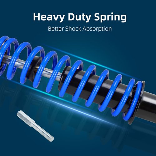 AIPSET Golf Cart Shock Absorber Compatible with EZGO TXT/Medalist 1994-up, TXT Shocks with Extenders, Front Rear Coil Over Heavy Duty Shock, OEM# 70928-G01, 70630-G01, 76418-G01, 2PCS, Blue