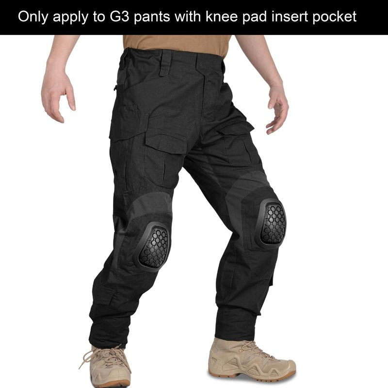 MERJAZ Tactical Knee Pads Inserts for G3 Tactical Combat Military Paintball Hunting Airsoft Pants 1 Pair Protective Gear Black