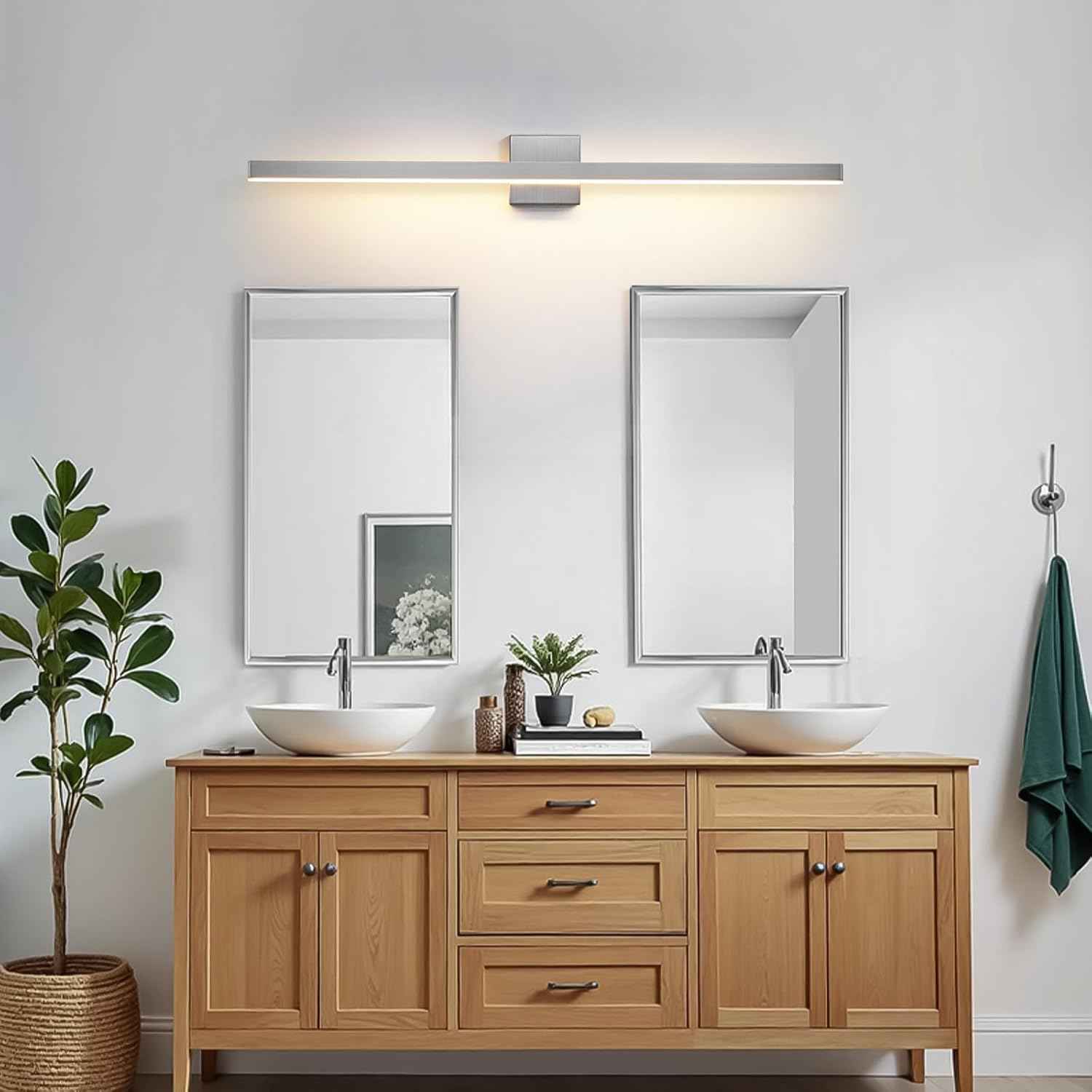 24-Inch Dimmable Gold Bathroom Vanity Light - Modern LED Bar Fixture for Over Mirror