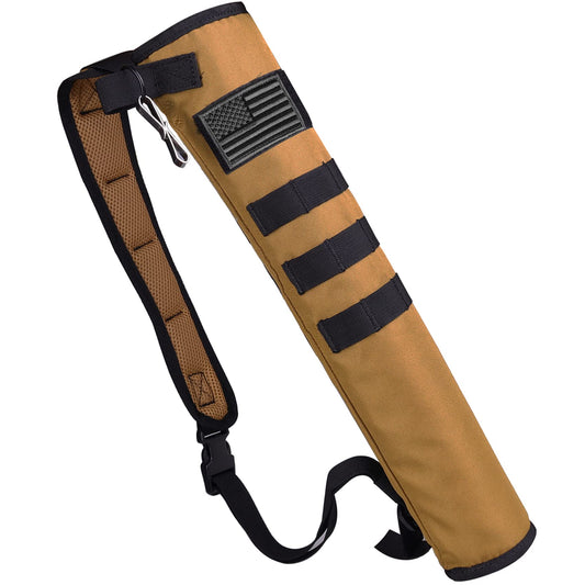 KRATARC Archery Lightweight Back Arrow Quiver Dual Use Foldable Compact Hip Arrows Bag with Molle System Hanged for Target Shooting (Brown- diameter 3.5'')