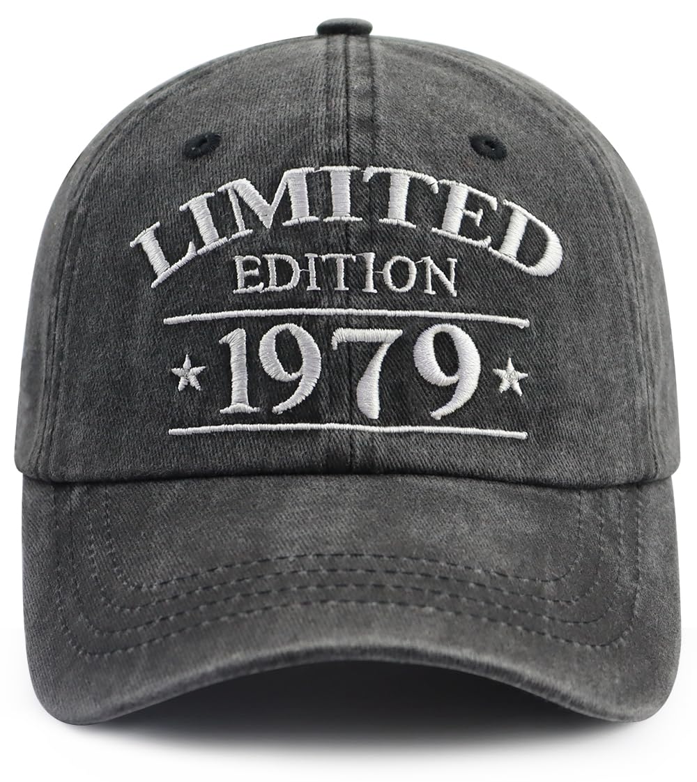 47th Birthday Gifts for Women Men, Limited Edition 1979 47th Birthday Decorations Hats, Funny 47 Years Old Baseball Cap for Dad Mom Grandpa Grandma Black