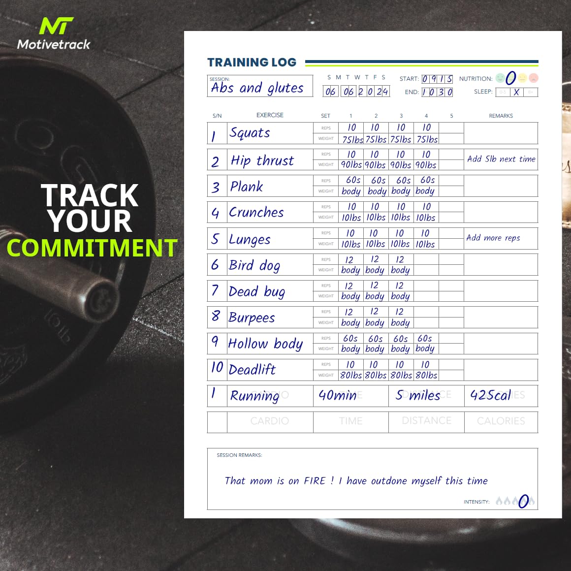 Premium Workout Journal For Moms - The UltiMom Fitness Planner - 6 Months Gym Tracker