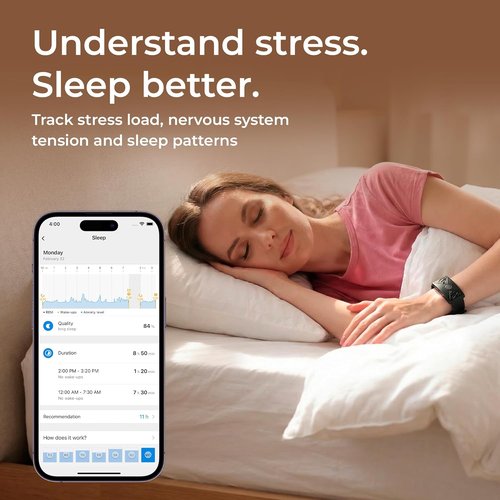 HEALBE Calorie Tracker - Smart Band for Automatic Calorie Intake | 24/7 Heart Rate, Waterproof, App-Connected