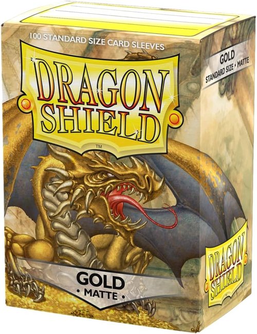 Dragon Shield | Matte Card Sleeves - 100 CT Standard Size | Smooth & Durable for TCGs | Gold Finish
