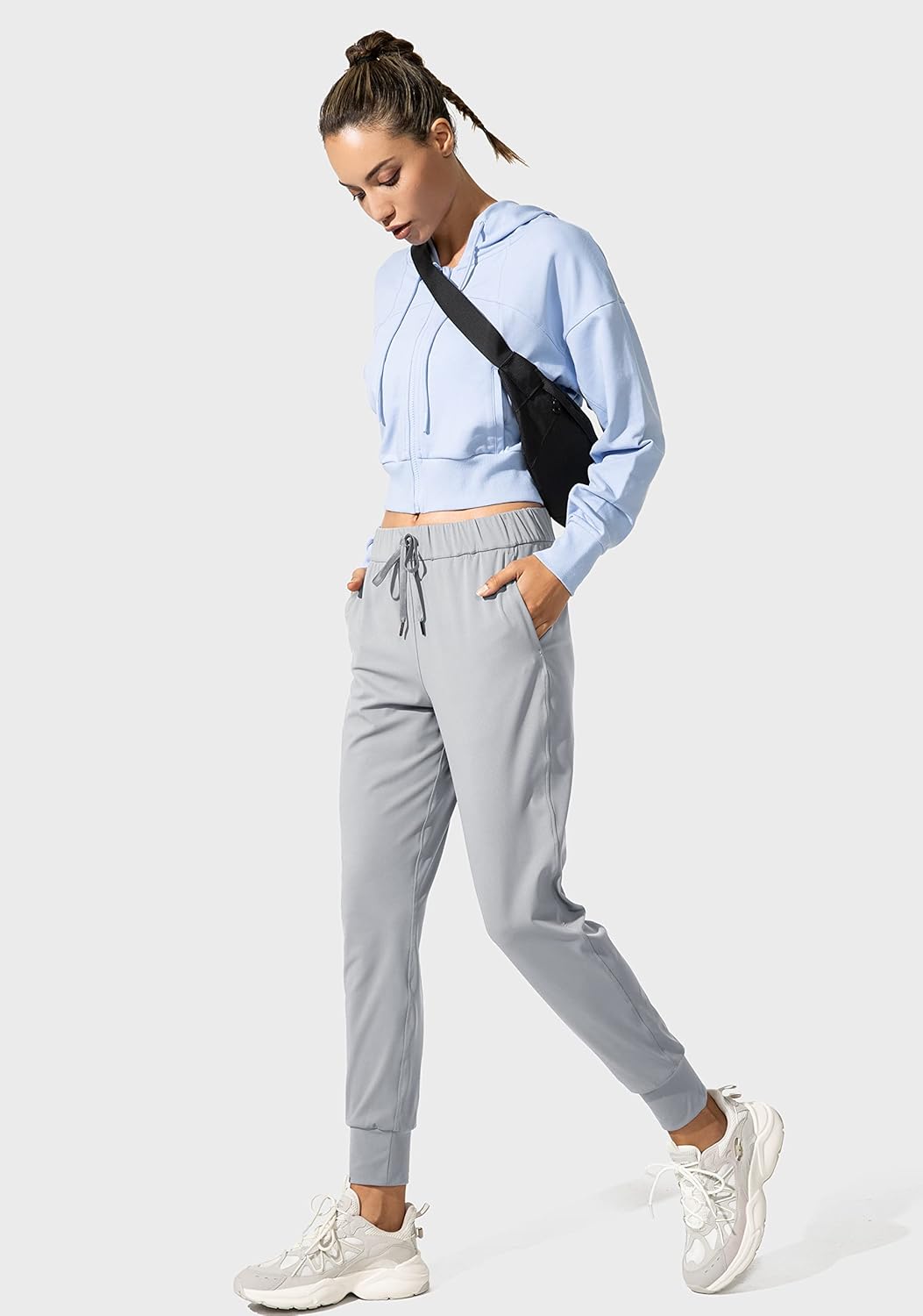 SANTINY Women's Joggers - Comfortable Drawstring Sweatpants with Pockets for Running & Lounge Wear