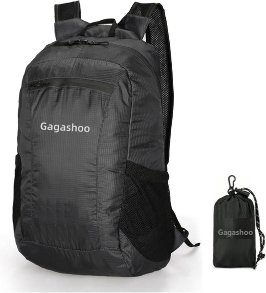 Skiennix Small Foldable Hiking Daypack - Lightweight Casual Backpack for Travel & Outdoor Adventures | Black