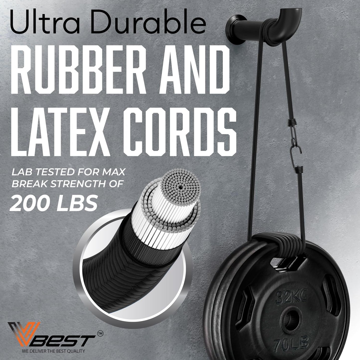 VBEST 24 Inch Bungee Cords with Hooks - 12 Piece Black Bungee Cords Heavy Duty Outdoor 2 ft