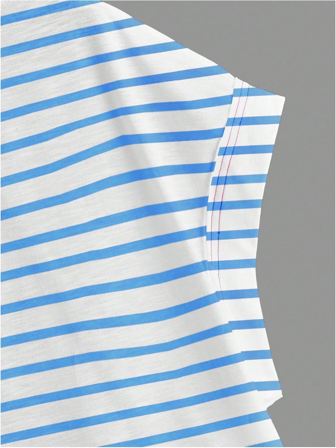 WDIRARA Women's Workout T-Shirt - Stripe Open Back Design with Criss Cross Cut Out | Short Sleeve Top