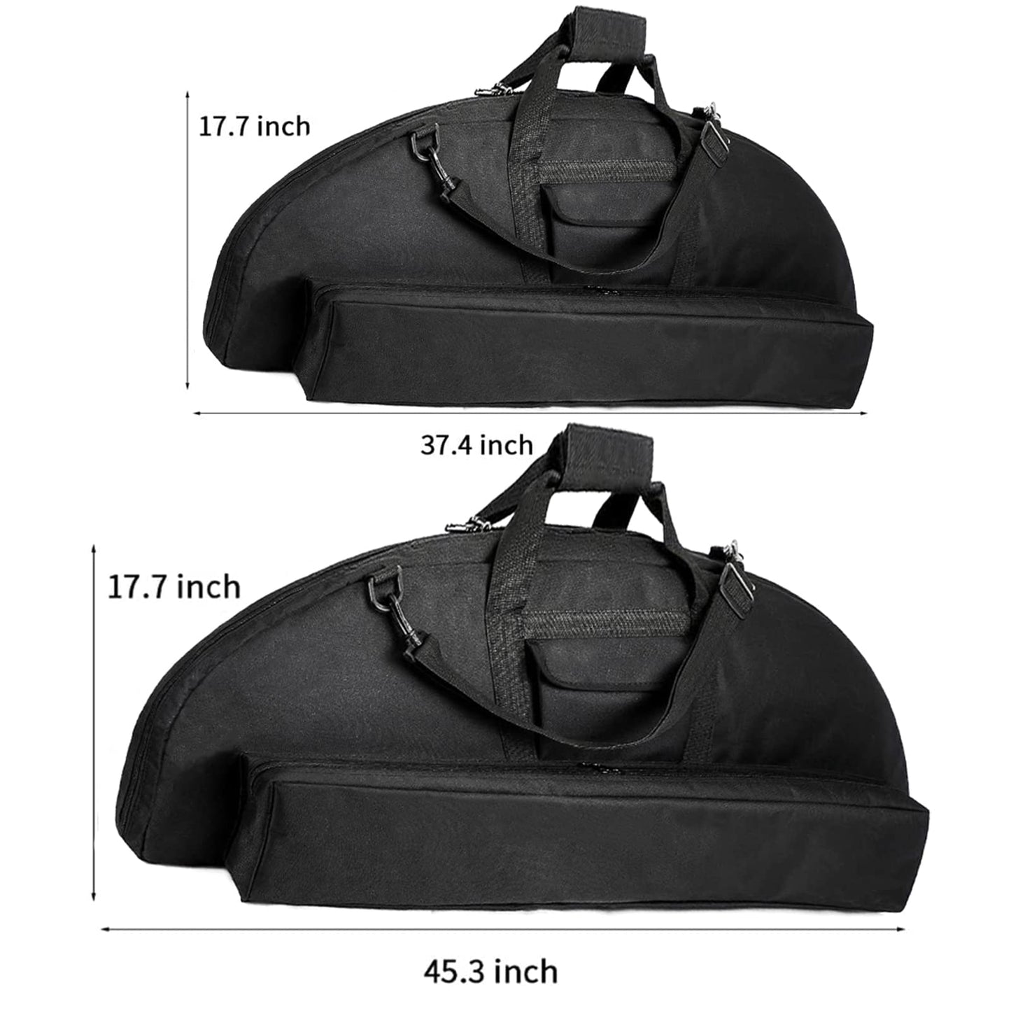 SOPOGER Lightweight Soft Compound Bow Case with Pockets, 600D Water-Resistant Archery Backpack Bow Bag for Hunting (Black, 37.4 inch)