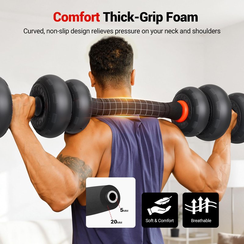Yoleo Adjustable Dumbbell Set, 45Lbs Free Weight Set with Silent Anti-Collision Air Cushion with Connector, 5-in-1 Dumbbells Set Includes Barbell, Kettlebells, Push up Stand, Weight Plate, Exercise & Fitness Dumbbells Weight Set for Home Gym Suitable Men/