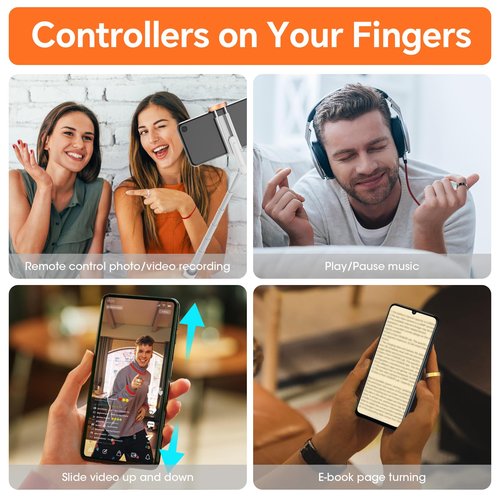 2025 Gesture Control Smart Ring for Men & Women, Free Subscription New Ultra-Thin Fitness Tracker, 24/7 Tracking of Activity Health, Sleep, Body Temperature, Android and iOS (Gold Size 11)