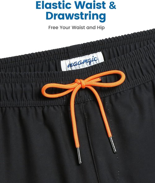 Maamgic Men's Swim Trunks - 2 in 1 Board Shorts with 7 Inch Inseam | Comfortable Swim Suits