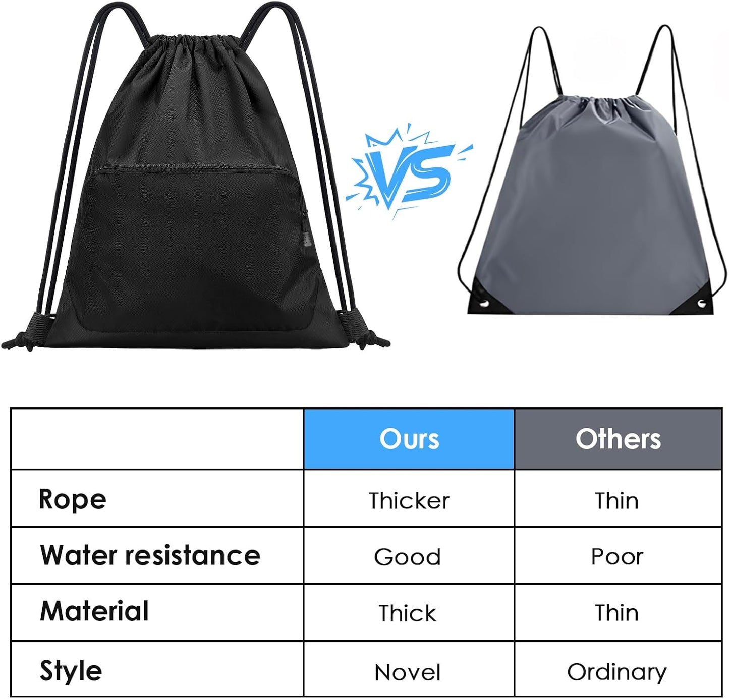 Skiennix Sports Gym Drawstring Backpack - Reusable Cinch Bag for Basketball & Soccer | Durable Design