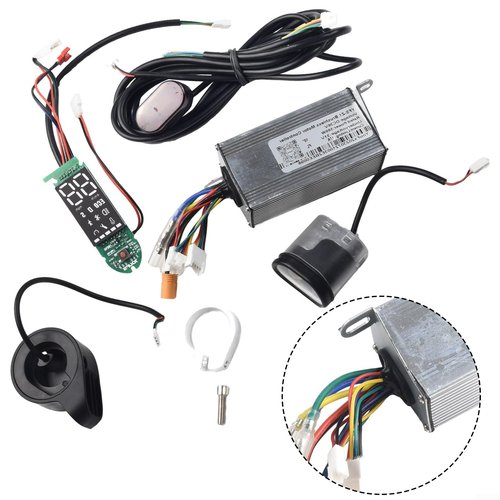 Eletric Scooter Controller, Electric Bike Scooter Brushless Controller Kit Include 36V 500W 17A Controller Dashboard and Accelerator