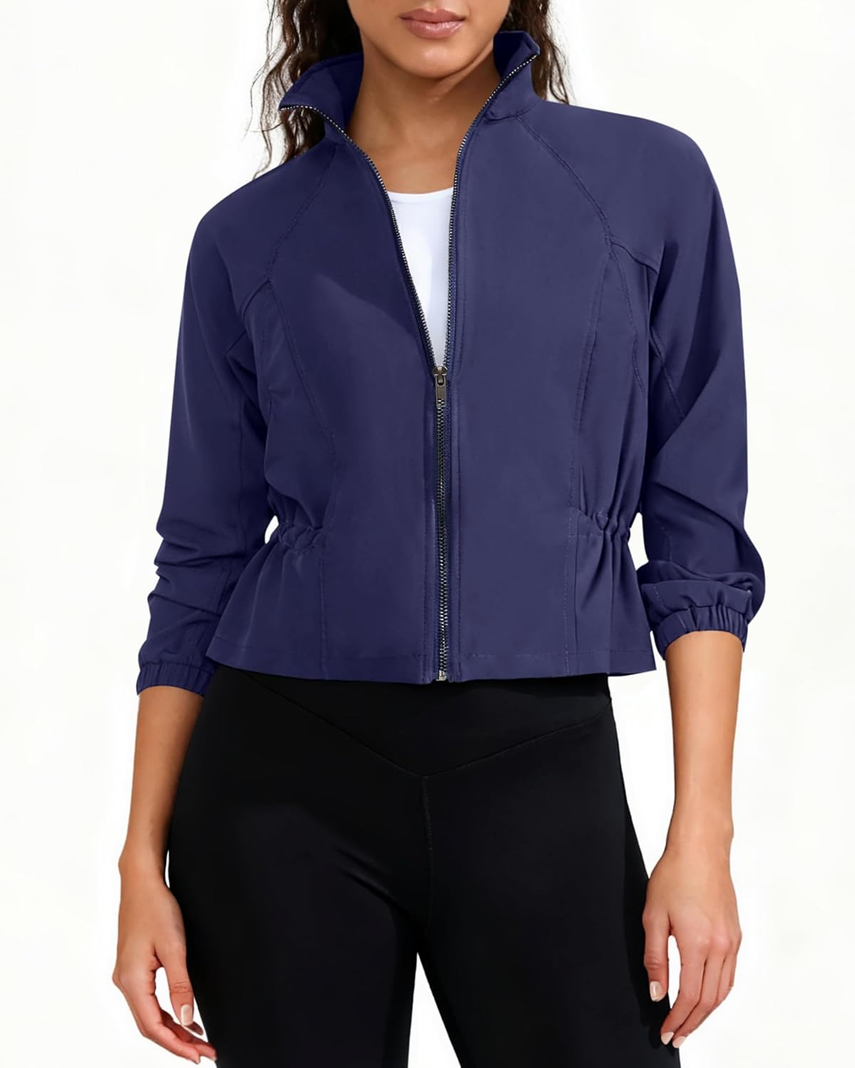 Skiennix Lightweight Workout Jacket - Full Zip Yoga & Running Apparel for Women | Slim Fit with Pockets