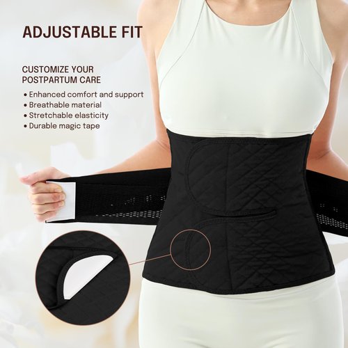 Allaugh Postpartum Belly Band for Women: Abdominal Binder Post Surgery C Section Waist Trainer, Soft Fabric Abdominal Wrap for All Day, Comfort Non-Itchy, After Birth Recovery Easy Put On and Take Off