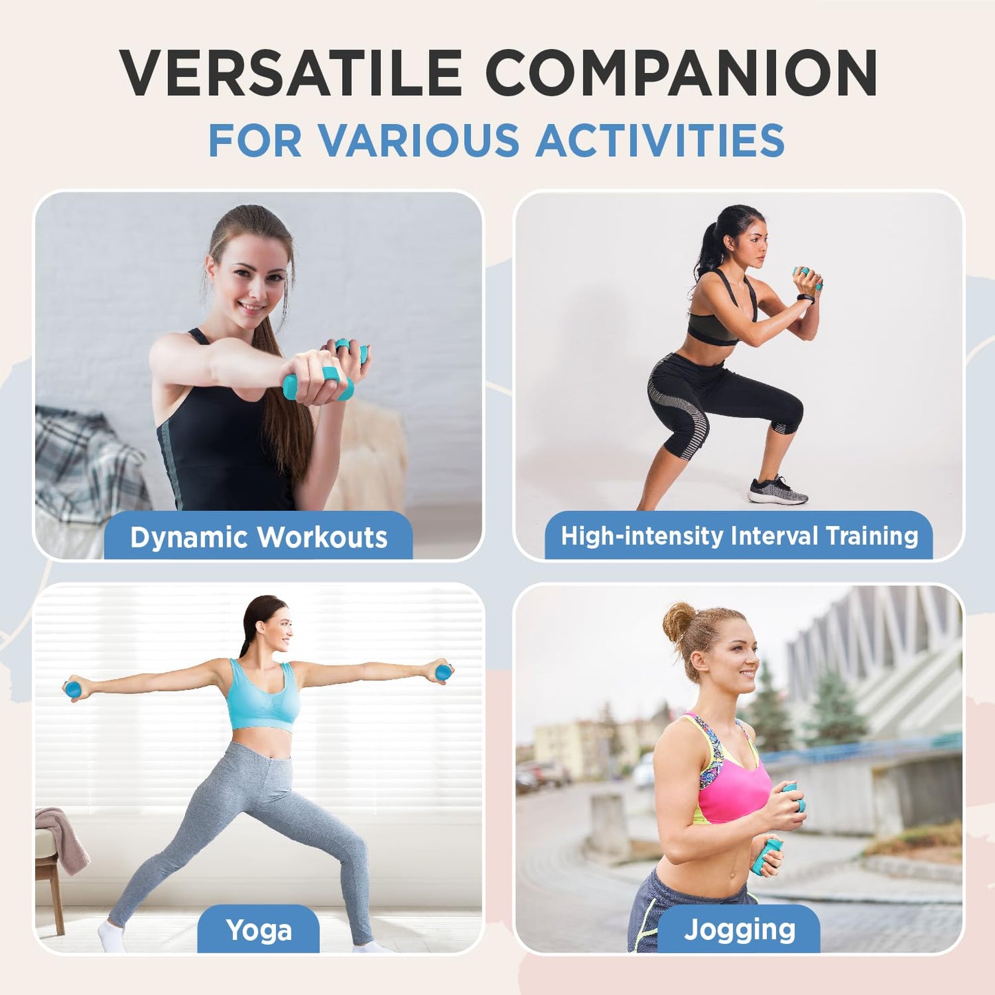 Yoga Weights for Yoga Workouts Fitness Exercises, Hand Weights Dumbbells Set for Body Sculpting & Toning - Elevate Your Workout (Blue)
