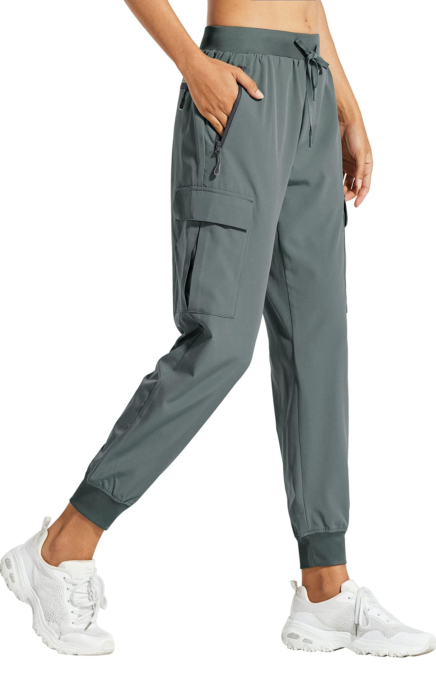 Libin Women's Cargo Joggers Lightweight Quick Dry Hiking Pants Athletic Lounge Casual Travel, Metropolis Gray XXL
