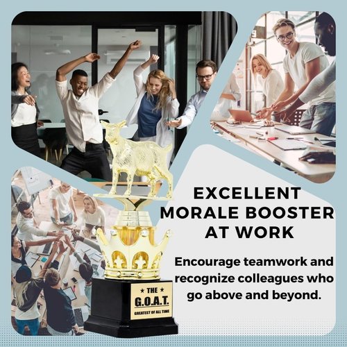 Alpha Awards Goat Trophy - G.O.A.T. Funny Trophy with Custom Plate Option | Perfect Gift for Boss or Friend