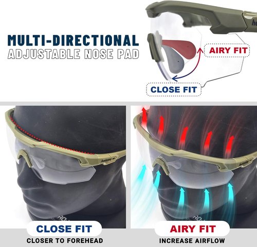 HTS HUNTERSKY Ballistic Tactical Shooting Glasses - ANSI Z87+ UV400 Protection & Comfort