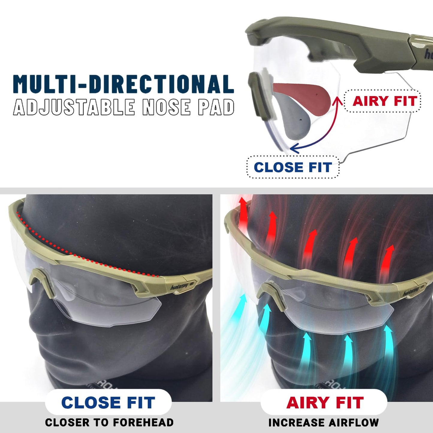 HTS HUNTERSKY S53 Anti Fog Tactical Shooting Range Tinted Safety Glasses Ballistic Eye Protection Hunting Airsoft Riding Pickleball Outdoor goggles