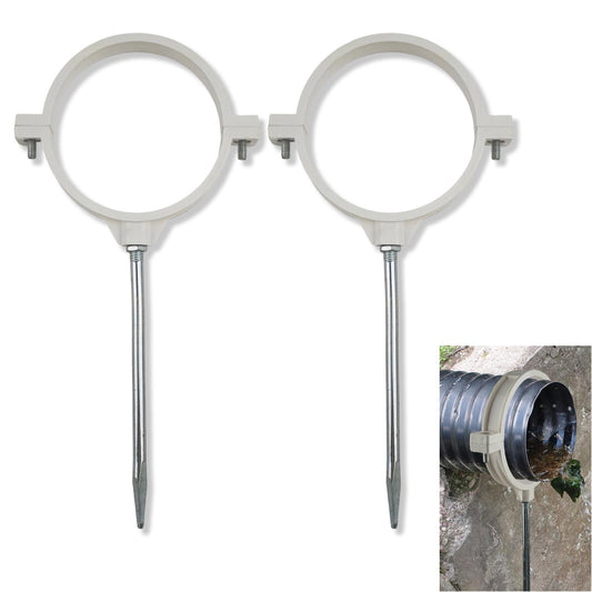 Downspout Bracket - 2psc Downspout Extensions Holder, Fits Up to 4.3" Pipes; Bracket Height: 7", PVC Clip&Metal Support Easy Installation