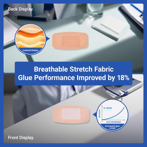 600 Pack Large Adhesive Fabric Bandages,2"x4" Flexible Wound Bandages,Breathable Strong Hold for First Aid & Wound Care