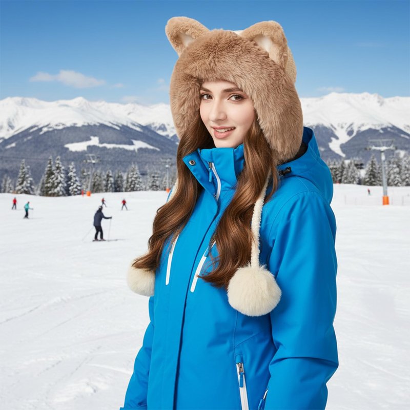 KAICAILA Women Winter Sherpa Beanie Hats Knit Ear Flap Fleece Lined Peruvian Ski Snow Cap Warm Hat Covering Ears Ponytail