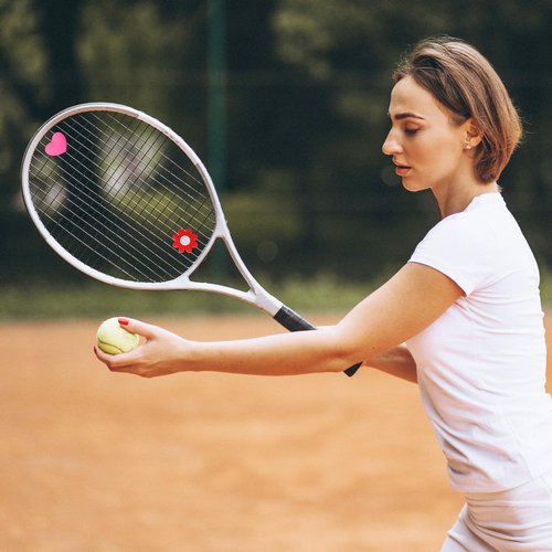 Ymapinc 8Pcs Tennis Dampener for Racket - Tennis Racket Dampener Shock Absorber, Anti-Slip Cute Sports Gym Accessories for Men and Women 2 Styles - Heart and Flower Shaped (Silicone)